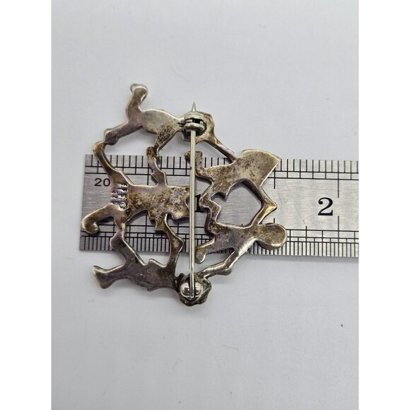 Vintage EFS Sterling Silver 925 Circle Of Kids Children Holding Hands Brooch Pin - Picture 7 of 7
